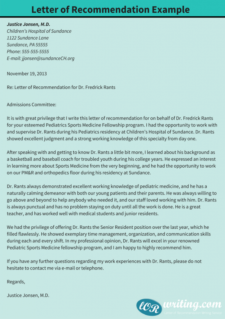 Sports Reference Letter For Student